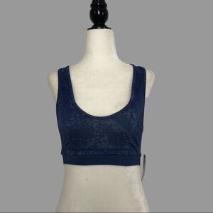 ❤️ S ❤️ NWT Anthro Sports Bra Abstract Blue Strappy Pullover